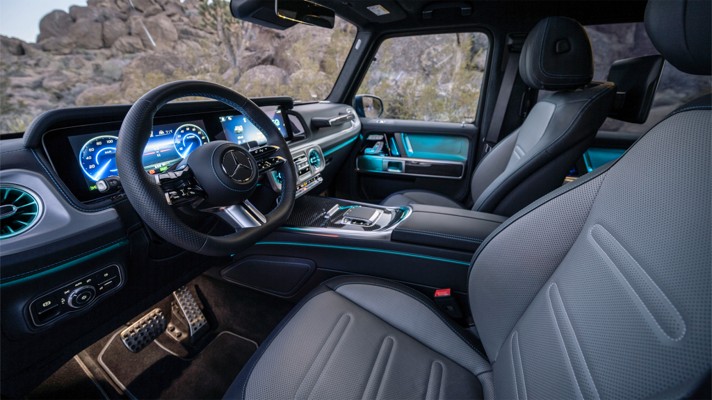 INTERIOR OF The new electric Mercedes G-Class