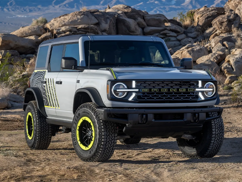 فورد برونكو برونكو RTR 2027 سيارات الدفع الرباعي SUV صحراوية قفز الكثبان الرملية إطارات كبيرة تعليق عالي الأداء محرك EcoBoost 2.3 لتر محرك توربو أداء الطرق الوعرة سيارات فورد الجديدة سباقات King of the Hammers قفزات عالية إطارات 33 إنش حزمة Sasquatch تعليق HOSS 3.0 ممتصات صدمات Fox تصميم خارجي عدواني لمسات Hyper Lime جنوط مخصصة أقواس عجلات برونكو شبك أمامي عدواني لون رمادي خاص Mustang RTR سيارات دفع رباعي أمريكية سيارات أداء عالي سيارات طرق وعرة Ford Bronco Bronco RTR 2027 Off-road SUV Desert jumps High-performance suspension Big tires EcoBoost 2.3L engine Turbo engine Off-road performance Ford new vehicles King of the Hammers race High jumps 33-inch tires Sasquatch package HOSS 3.0 suspension Fox shock absorbers Aggressive exterior design Hyper Lime accents Custom wheels Bronco wheel arches Aggressive front grille Special gray color Mustang RTR American off-road vehicles High-performance cars Off-road capable cars