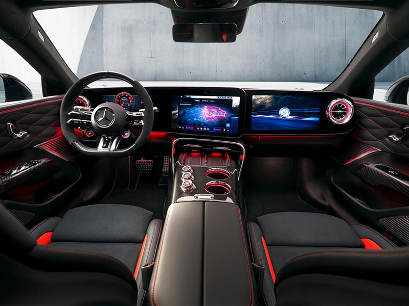 مرسيدس AMG GT 4‑Door Coupe تكشف ملامح مقصورتها: الشاشات تسيطر على المشهد!